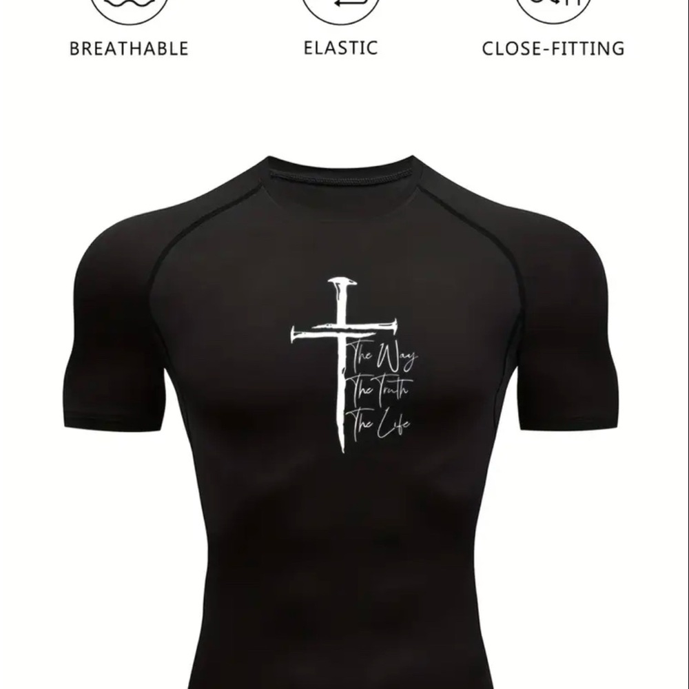Men's Black compression shirt for Gym.